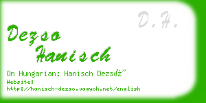 dezso hanisch business card